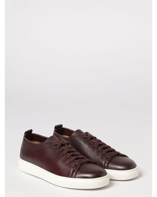 Henderson Brown Byron Hammered Leather Sneakers for men