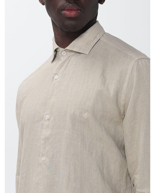 Brooksfield Gray Casual Linen Shirt for men