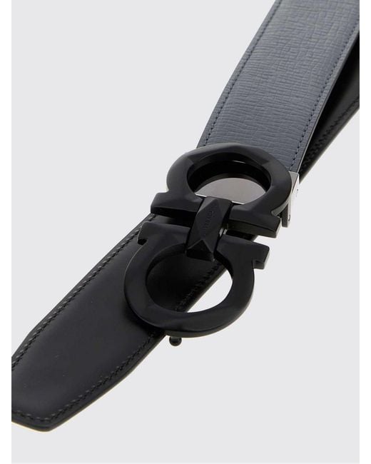 Ferragamo White Reversible Leather Belt With Gancini Buckle for men