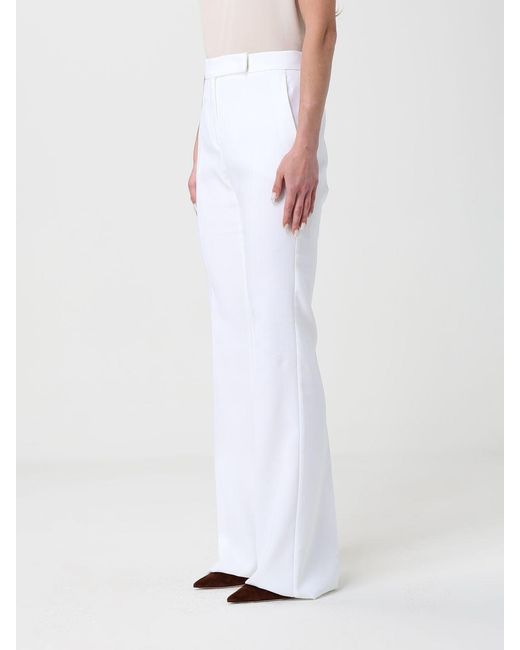 Max Mara White Cecina Classic Cotton Trousers