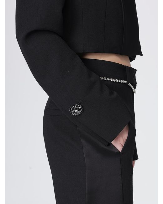 Pinko Black Viscose Blend Crop Blazer