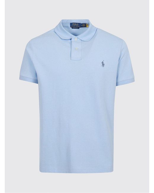 Polo Ralph Lauren Blue Cotton Polo Shirt With Pony Logo for men