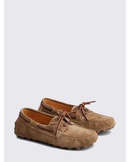 Tod's White Gommino Bubble Suede Loafers for men