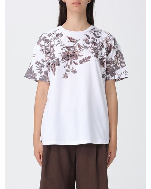 Liu Jo White Floral Cotton T-Shirt
