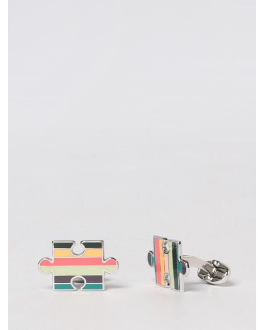 Paul Smith White Enamelled Brass Puzzle Cufflinks for men