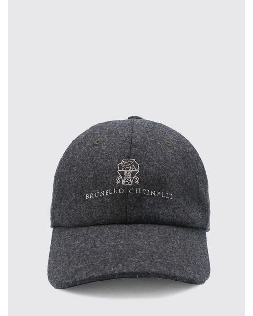 Brunello Cucinelli Gray Hat for men