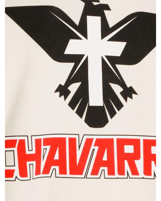Willy Chavarria Natural Relaxed Fit Graphic Print Cotton T-Shirt for men