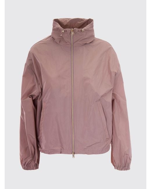 Herno Pink Short Water-Repellent Taffeta Windbreaker Jacket With Hood And High Neck