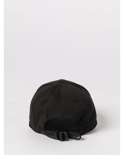C P Company Black Cotton Hat With Embroidered Logo for men