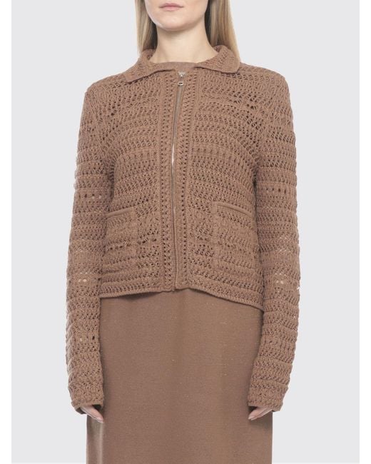 Fabiana Filippi Brown Crocheted Cardigan With Sequins