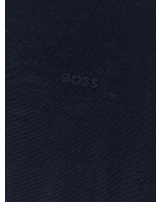 Boss Blue Crew-Neck Jumper for men