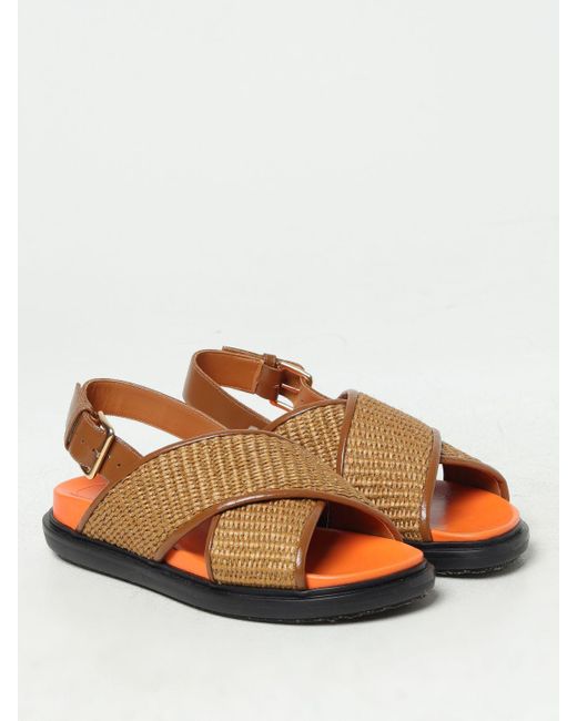 Marni Brown Flat Sandals