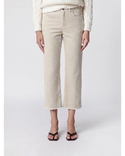 Isabel Marant Natural Ruthie Straight-Leg Corduroy Trousers