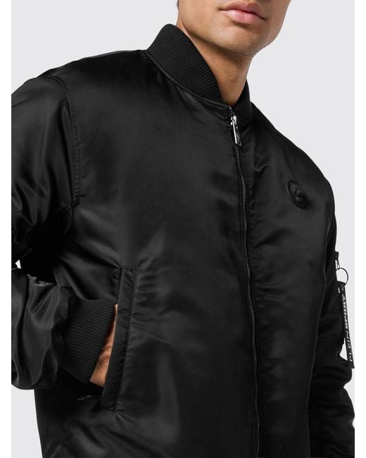 Philipp Plein Black Nylon Bomber Jacket for men