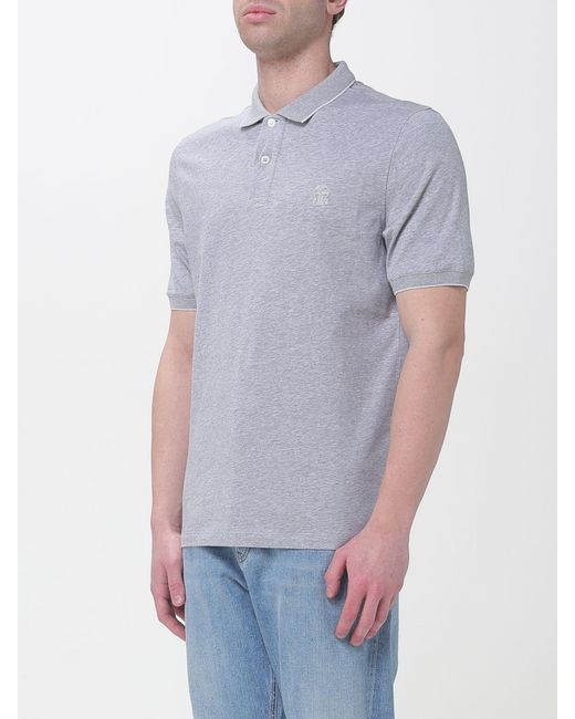 Brunello Cucinelli Blue Cotton Polo Shirt for men