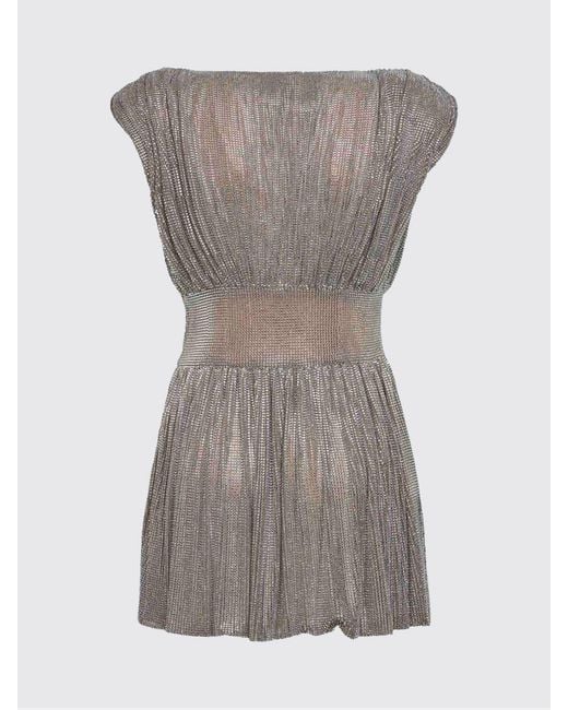 GIUSEPPE DI MORABITO Metallic All-Over Rhinestone Metal Mesh Mini Dress