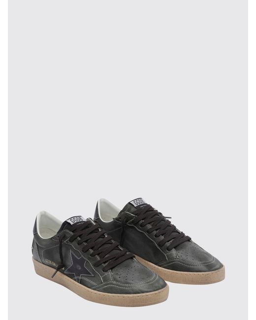 Golden Goose Deluxe Brand Green Ball Star Leather Trainers With Distressed Effect And Contrast Star for men
