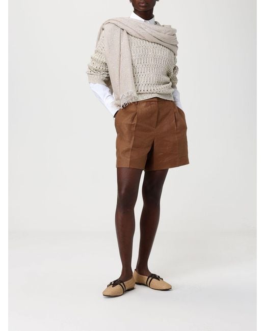Brunello Cucinelli Natural Linen Shorts