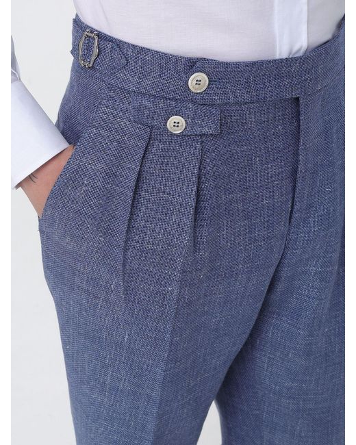 Brunello Cucinelli Blue Sartorial Virgin Wool Blend Trousers for men