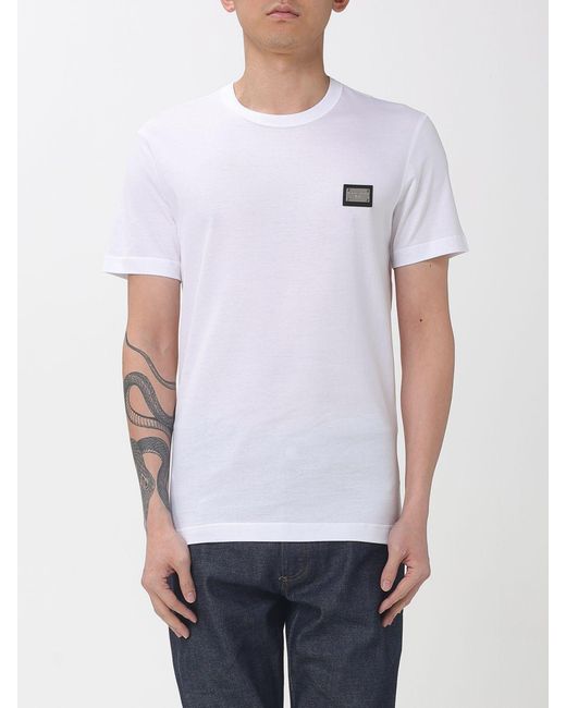 Dolce & Gabbana White Dolce &Amp Gabbana Cotton T-Shirt With Logo for men