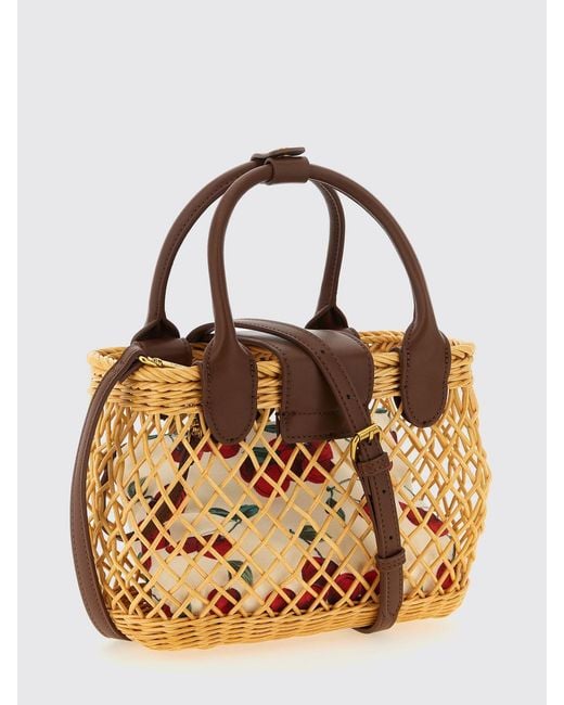 Twinset Metallic Woven Rattan Bag