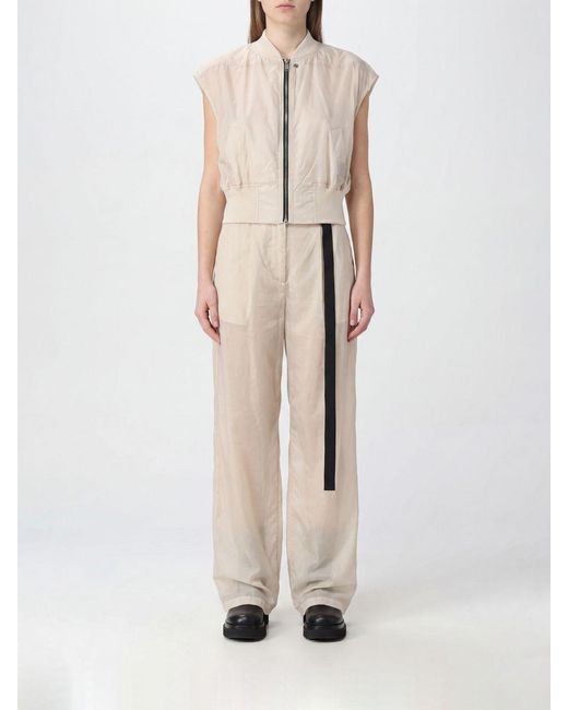 Rick Owens Natural Short-Sleeved Cropped Nylon Bomber Jacket