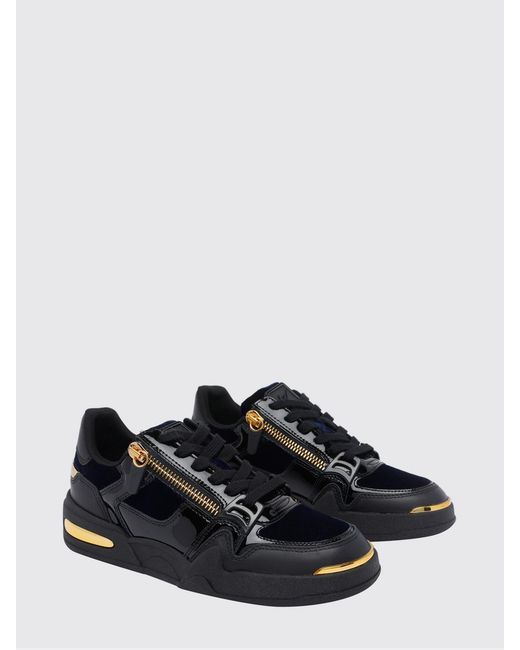 Giuseppe Zanotti Black Gz-Ghost Bicolor Leather Low-Top Sneakers With Side Zips for men