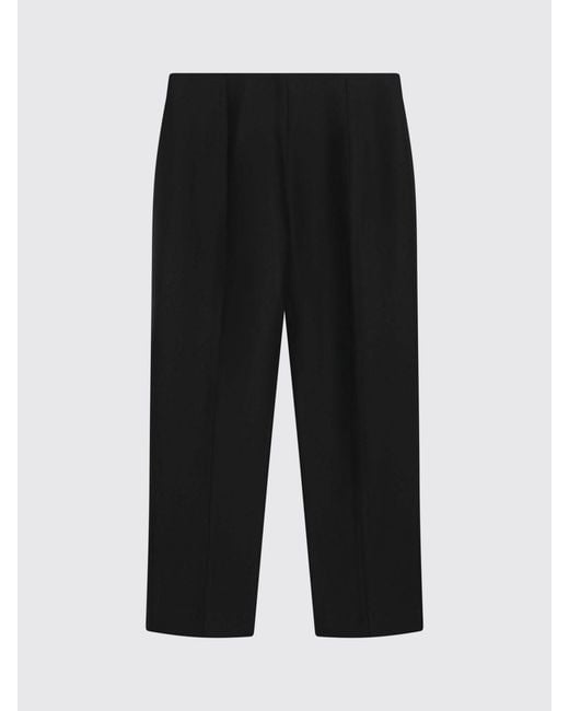 Totême Black Straight Wool And Silk Trousers