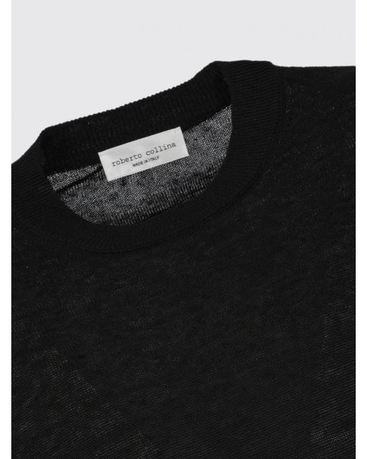 Roberto Collina Black Linen T-Shirt for men