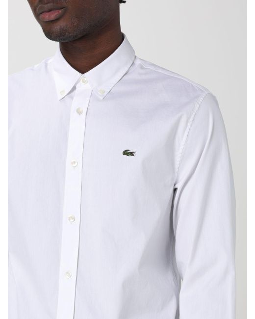 Camicia classica in cotone di Lacoste in White da Uomo
