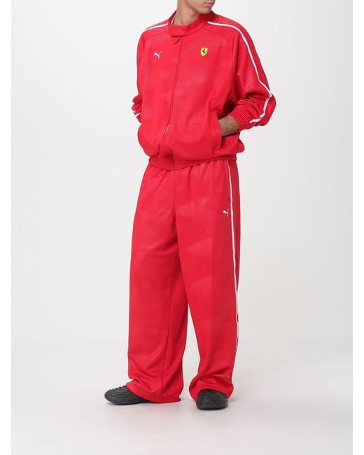 PUMA Red Scuderia Ferrari T7 Mesh Sweatshirt for men