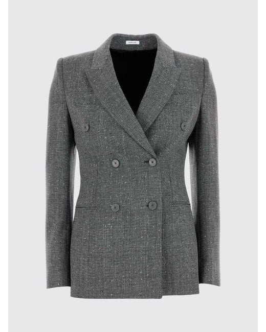 McQueen Gray Double-Breasted Wool Blazer