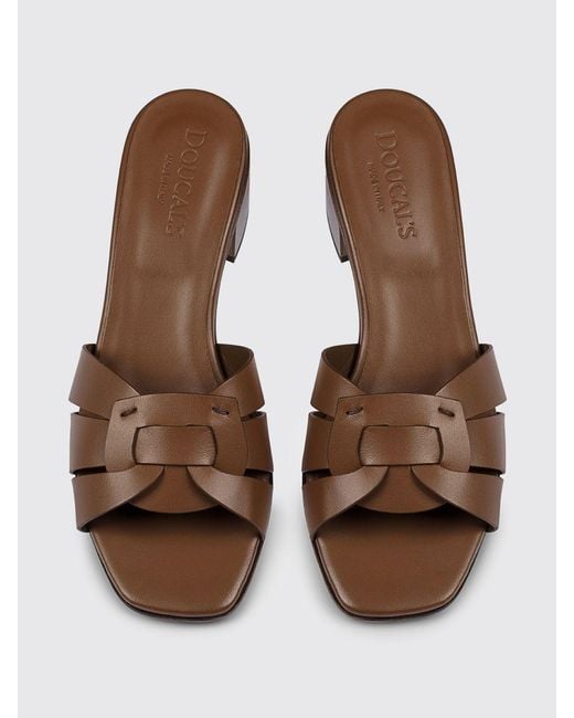Doucal's Brown Leather Mules