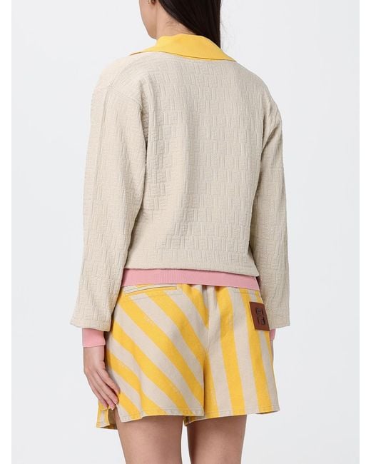 Fendi White Striped Cotton Shorts