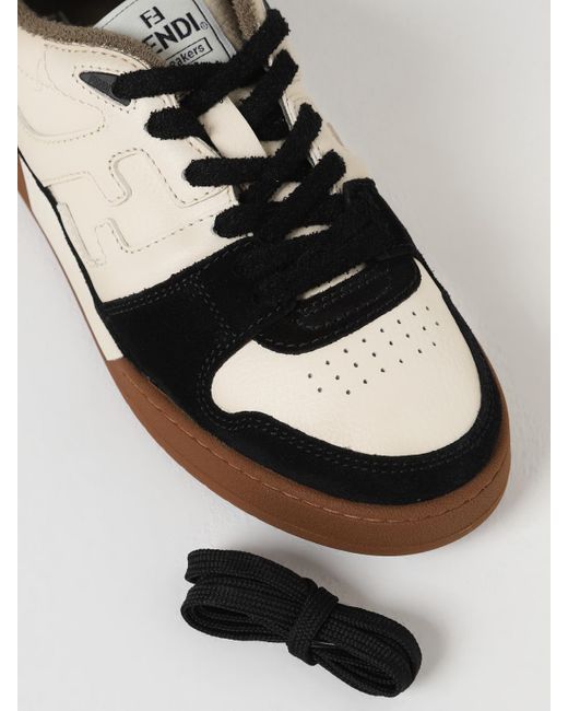 Fendi Black Match Leather Sneakers for men