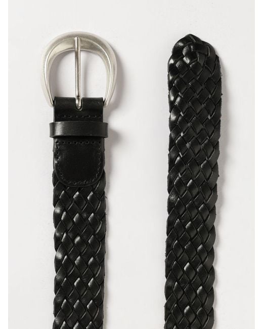 Orciani Black Braided Leather Belt