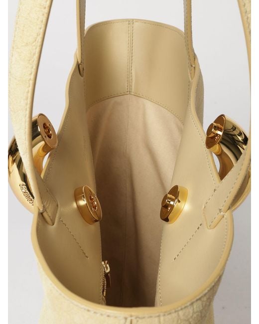 Jacquemus Natural Bambola Medium Croc Print Nubuck Bag