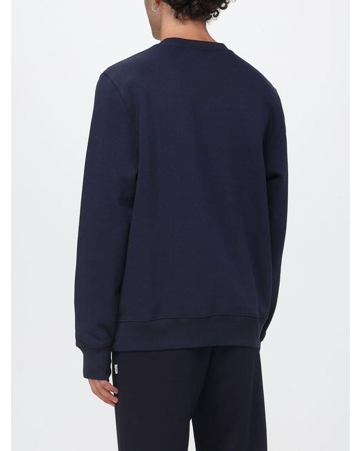 Paul Smith Blue Crewneck Cotton Blend Sweatshirt With Contrast Logo for men