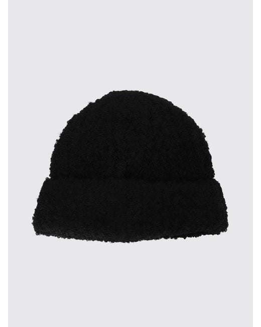 MM6 by Maison Margiela Black Knitted Wool Blend Beanie Hat With Cuff