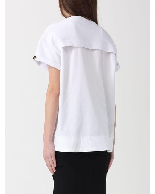Elisabetta Franchi White Cotton Blend T-Shirt With Logo