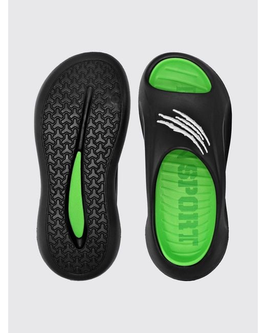 Philipp Plein Green Rubber Sliders for men