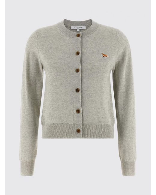 Maison Kitsuné Gray Maison KitsunÉ Crew Neck Cardigan