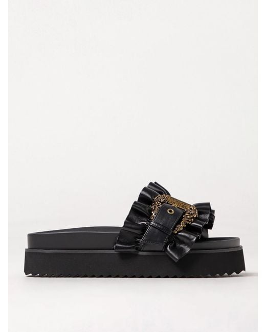 Versace Jeans Couture Black Flat Sandals