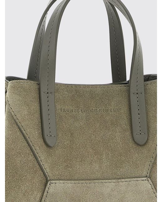 Brunello Cucinelli Gray Bc Duo Suede Bag