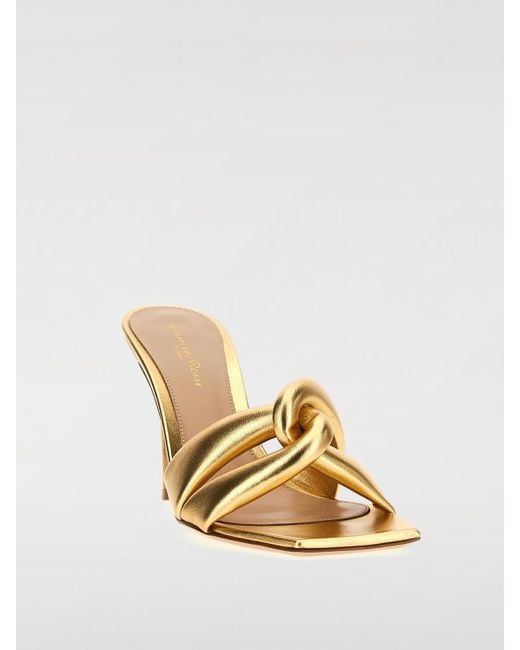 Gianvito Rossi Metallic Flache Sandalen Damen