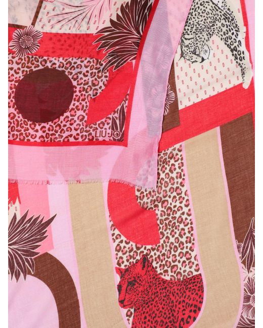 Foulard in viscosa stampata di Liu Jo in Pink
