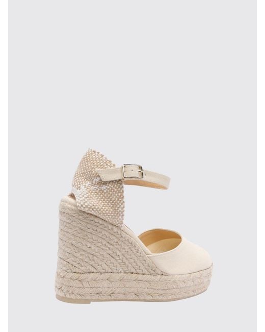 Castaner Natural Carina High-Wedge Canvas Platform Espadrilles With Ankle Tie