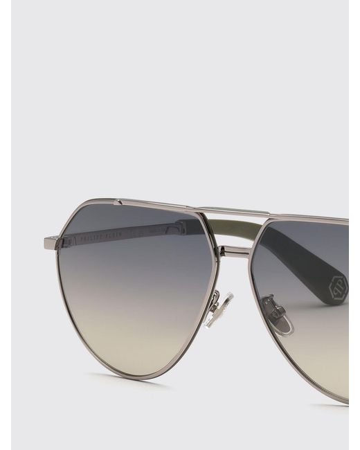 Philipp Plein Gray Metal Sunglasses for men