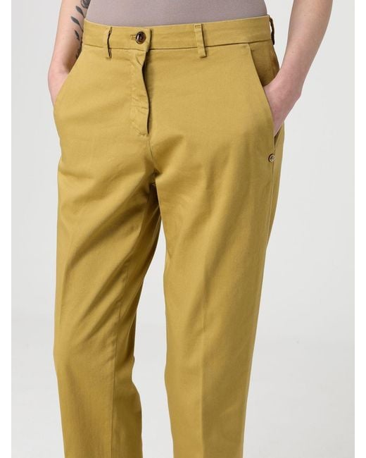 Mason's Yellow Stretch Cotton Cropped Fit Trousers