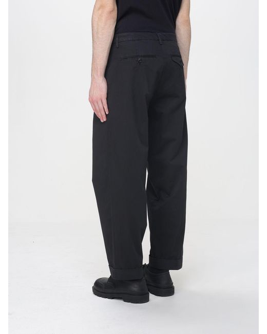 Dondup Black Cotton Straight Trousers for men